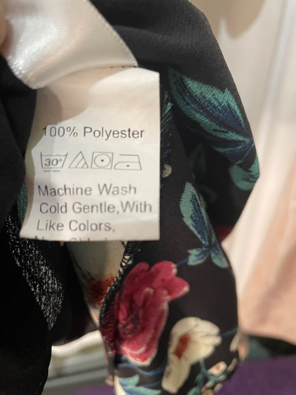 Black Floral Tie-Waist Kimono Top - Picture 6 of 6